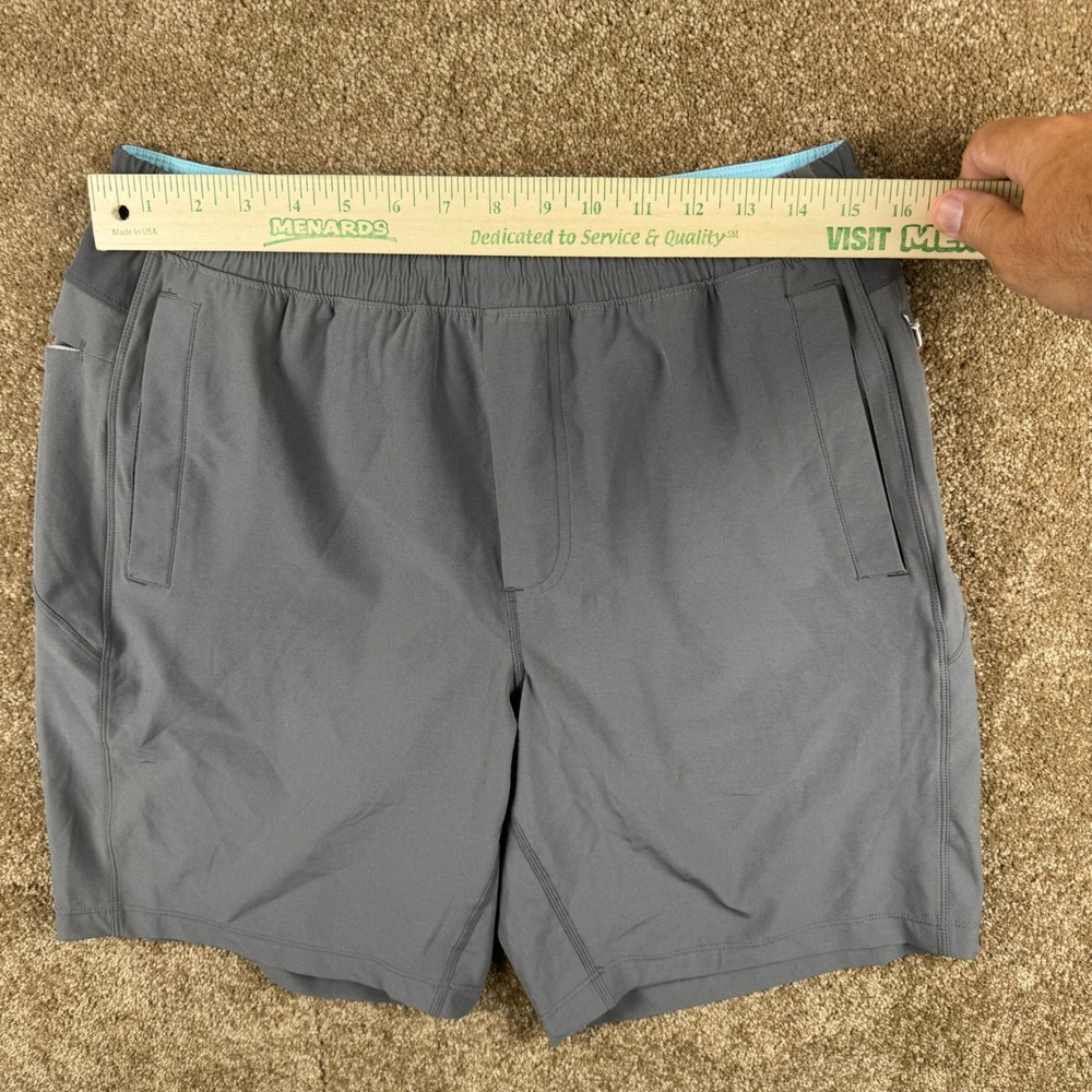 Birddogs Mens L Long Grey Built-in Liner Gym Athletic Training Shorts Stretch - Picture 4 of 10